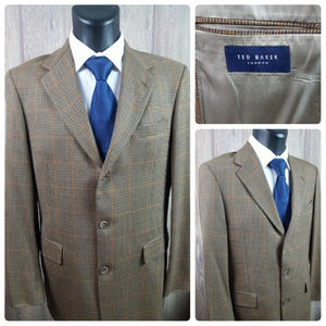 Ted Baker Men's 41L 3/2 Roll Button Sportcoat Wool